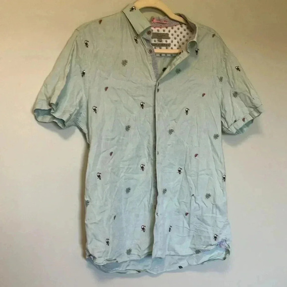 Ted Baker London button down shirt Toucan watermelon - Picture 2 of 6